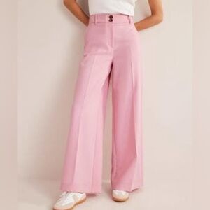 Boden High Rise Wide Pants in Light Pink